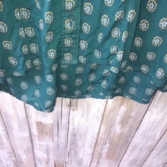 Anthropologie Maeve Green High Low Dot Tunic - Picture 7 of 8